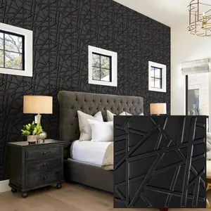 3D Geometric Pattern Wall Panel, 1 Set PVC Material Wall Decoration, Textured Wall Panels for Living Room Hall Bedroom Hotel Office