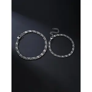 Edgy European-American Spiral Couple Bracelets,Silvery Geometric Couple Bracelets