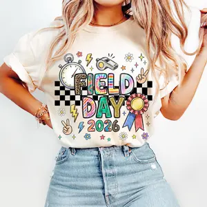 Field Day 2026 Graphic Tee, Teacher Squad School Fun Sports Event Youth Shirt, Student Team Elementary PE Unisex T-Shirt for Adults & Kids