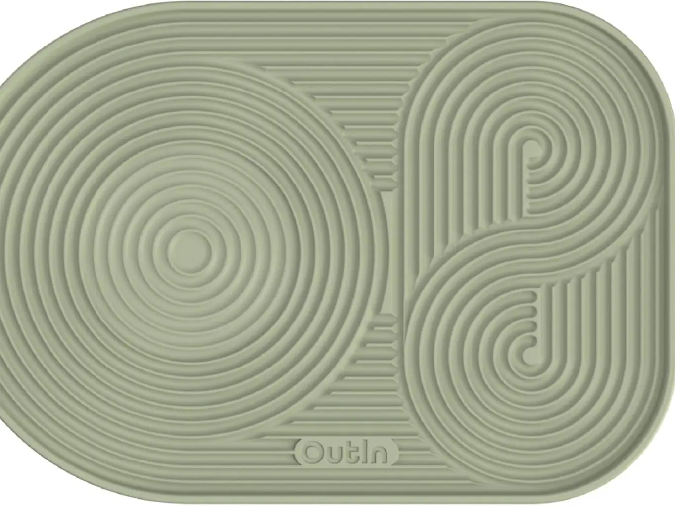 OutIn Silicone Coffee Bar Mat & Coaster, Foldable Waterproof Drip Tray Mat for Portable Coffee Makers, 9.8in x6.7in (Green), Coasters, Tableware