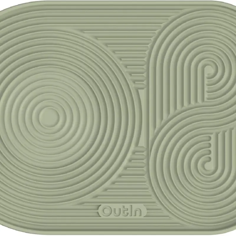 OutIn Silicone Coffee Mat & Drink Coasters - 9.8” x 6.7” Foldable Waterproof Drip Tray, Reusable Place Mat for Portable Coffee Makers, Travel Tableware