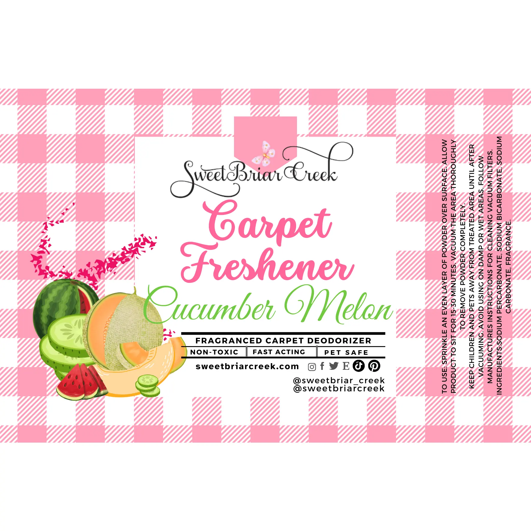 Cucumber Melon Carpet Freshener Powder - Freshening Formula in Premium Quality Packaging