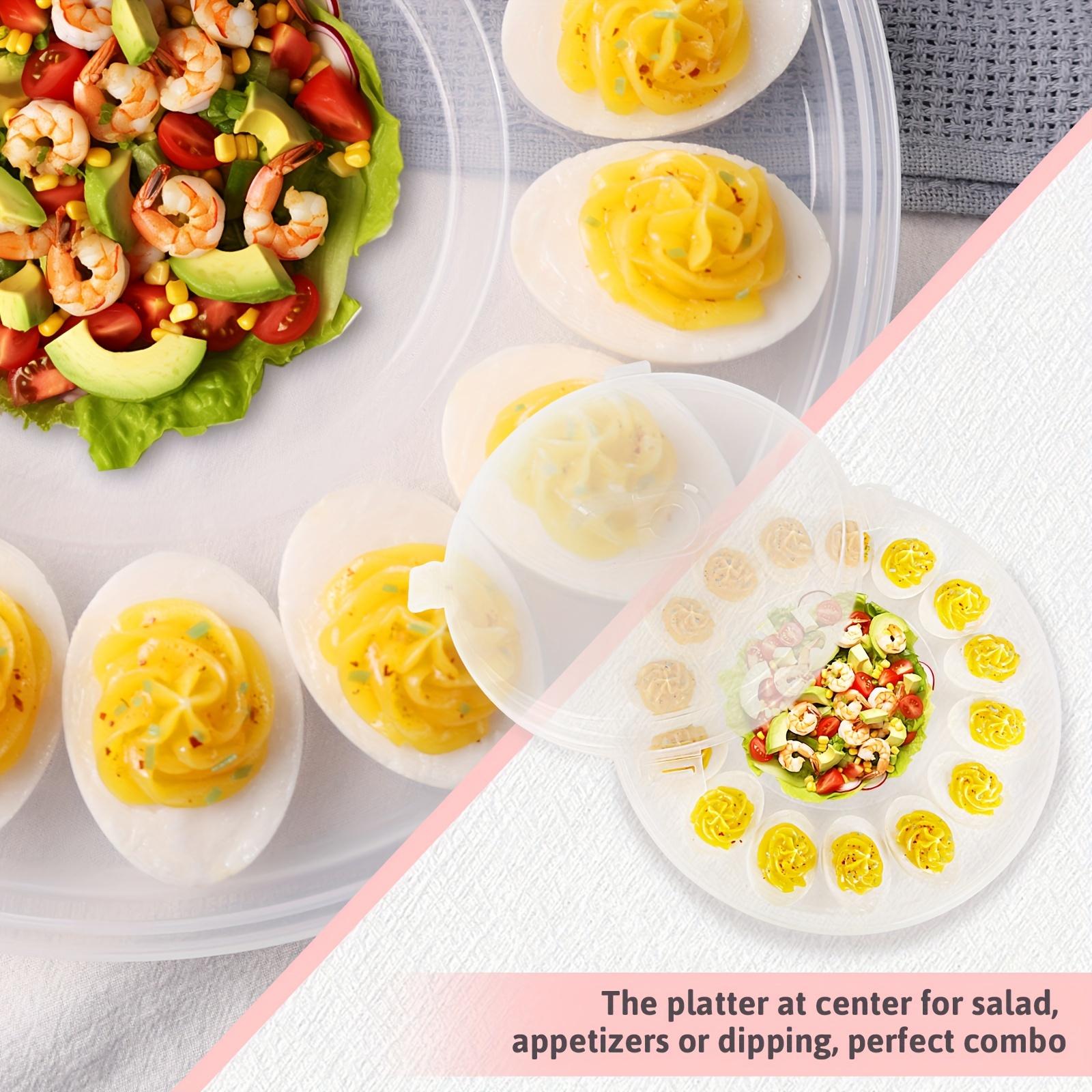 [Portable Egg Containers] 3pcs Deviled Egg Containers With Lid, Deviled Egg Platter With 66 Slots Portable Egg Containers Carrier Holder Trays For Party, Home Kitchen, Campings, Outdoor Activities