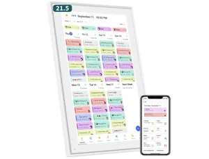 Smart Digital Calendar 21.5 Inch– Electronic Chore Chart & Planner with 1920x1080P IPS Touchscreen, Weekly/Monthly Family Organizer for Wall or Desk, White 2026 New Version