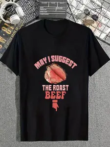 100% cotton May I Suggest The Roast Beef Fun Embarrassing inappropriate T-Shirt casual Fashion graphic tees for women