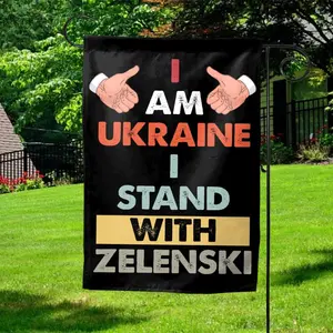 I Stand With Ukraine Zelenski Support Flag/Ukrainian Solidarity Flag/Anti Trump Putin/Support Ukraine Flag/Liberal Leftist Activist OHQR03