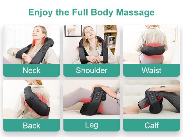 Medcursor Neck Massager with Heat Shiatsu Shoulder Back Kneading Electric Massage Pillow for Muscle Relaxation Deep Tissue Gifts Black