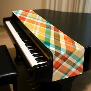 Elegant Multicolor Checkered Table Runner, Soft Touch Fabric, Durable & Stylish Design, Perfect for Dining Tables, Coffee Tables, Desks