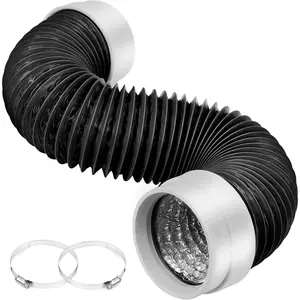 Dryer Vent Hose 4 Inch, 3FT Heavy Duty 6-Layer Flexible  Dryer Duct with Rubber Seal Connectors, Heat Resistant Insulated Dryer Exhaust Hose for Tight Spaces, Easy-Install Dryer Vent Kit