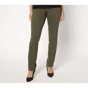 Belle by Kim Gravel Petite Flexibelle Braided Trim Straight Jean