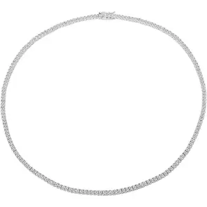 Unisex   Magnificent 2mm  Finish  Row Tennis Necklace Cubic Zirconia Choker Necklace 14-22" Bracelet 6.5-8'