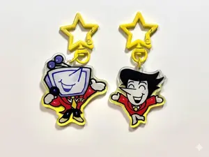 Spamton & Tenna Deltarune Acrylic Keychains Cute Keyring Accessory, Fun Charm For Backpack Or Purse, gift for fans, High Quality and Customer Favorite Items #2, 3''x3''