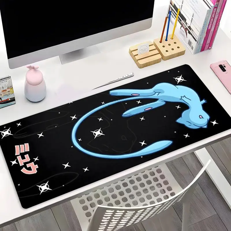 Mystical Blue Creature Starry Extra Large Gaming Mouse Pad, Aesthetic Desktop Protection Pad, Washable Rubber Pad Non-Slip Lock Edge Multi-Size Mouse Pad Suitable For Home Office, Office Accessories, Desktop Accessory-ani10384