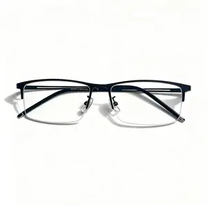 FIANPOR Ultra Light Pure Titanium Half Frame Glasses Fashion Comfortable Unisex Eyewear for Men & Women