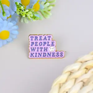 Be Kind Enamel Pin, Treat People With Kindness Badge Brooch, Positive Message Brooches, Inspirational Gifts Spread Kindness Pins 029