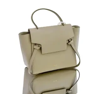 Pre-owned Leather Shoulder Bags Celine Mini In Beige Calfskin Leather