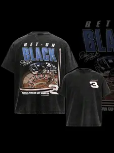 Dale Earnhardt 3 NASCAR Vintage Washed Cotton T Shirt Mens Retro Racing Graphic Tee Casual Streetwear Classic Crew Neck Short Sleeve Fan Apparel Ford F-150 T-Shirt