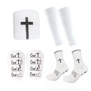 Sports Socks for Football Training, Durable, Non-Slip, Suitable for Running.Anti-slip Football Socks and Guard Set, Non-slip Soccer Socks with Shin Guards, Football Protective Set for Men & Women, Soccer Accessories White compression socks football, grip