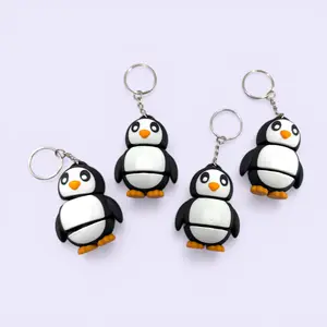 Articulated Penguin Keychain – Wiggly Jiggly Fidget Toy, Cute Penguin Keychain, Sensory Stress Relief Gift