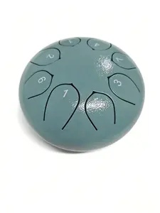 Steel tongue drum, 6-inch 8-note steel tongue drum, includes sheet music, drum mallets, and a drum pad; mini design for easy portability; suitable for everyday leisure, parent–child musical introduction, yoga, Zen meditation, tea ceremony, live streaming