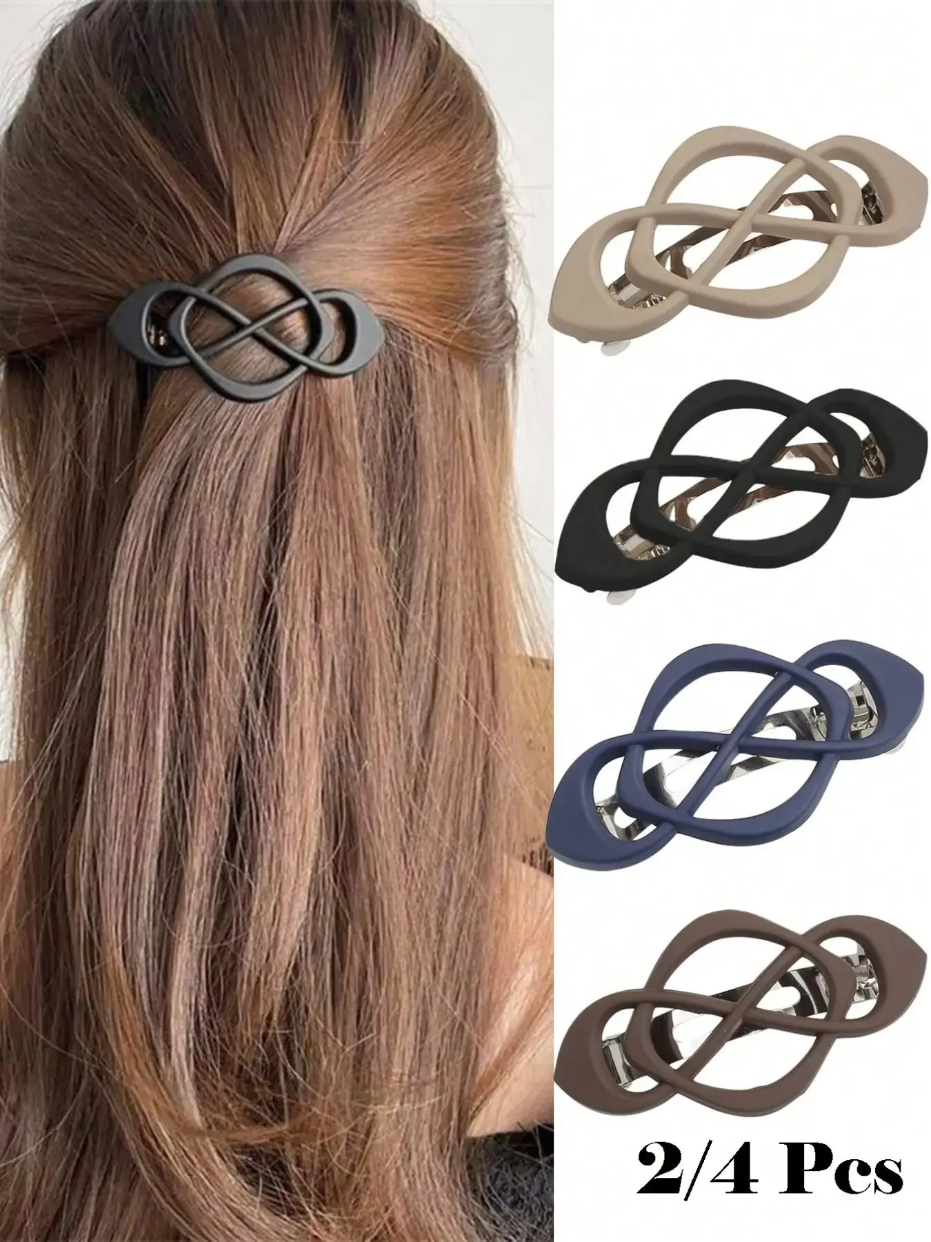 4pcs Matte Solid Color Half Bun Low Ponytail Elegant Hollow Out Retro Claw Clip Hairpin, Claw Set, Hair Accessory, Claw Clips, Clips For Hair Slide, Hair Claws, Hair Accessories, Head Accessories