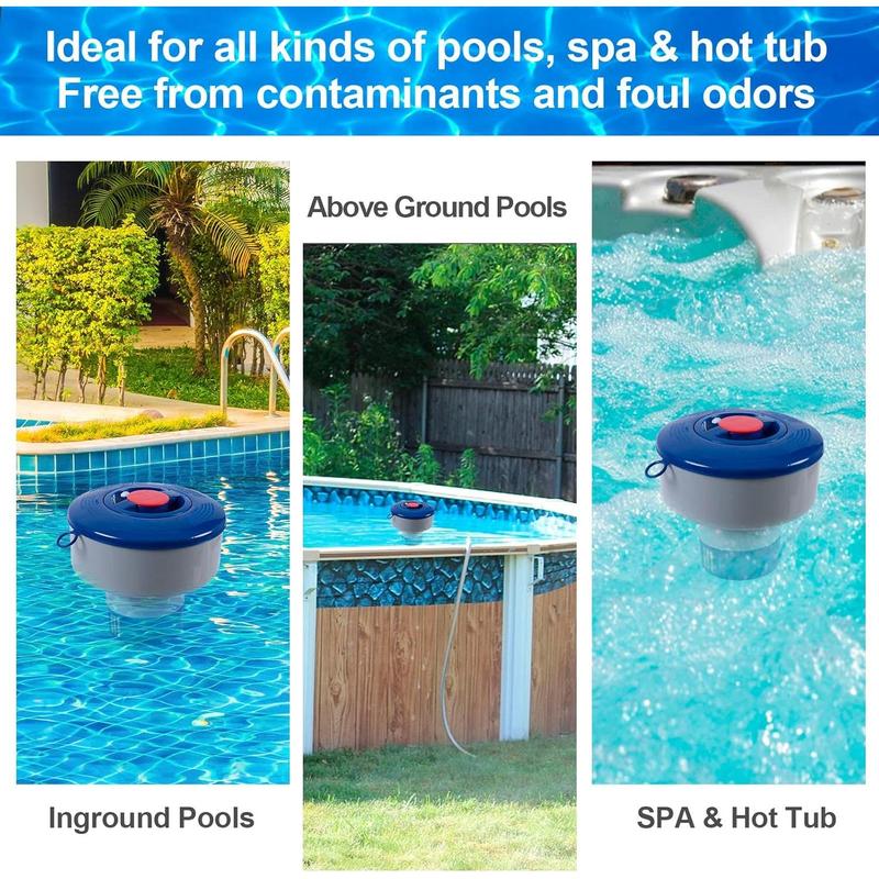 Premium Quality Floating Chlorine Dispenser - Larger Capacity Pool Floater Compatible with Bromine & Chlorine