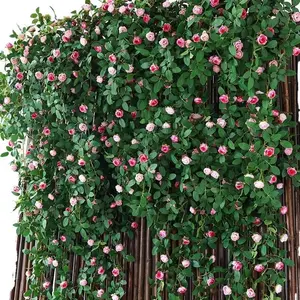 2026 Simulation Rose Flower Vine Fake Flowers Rattan Plastic Flowers Home Decoration for Ceiling Air Conditioner Water Pipe Cover Wall Room Decor
