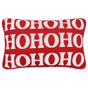 C&F Home Ho Ho Ho 14" x 22" Reversible Knitted Throw Pillow