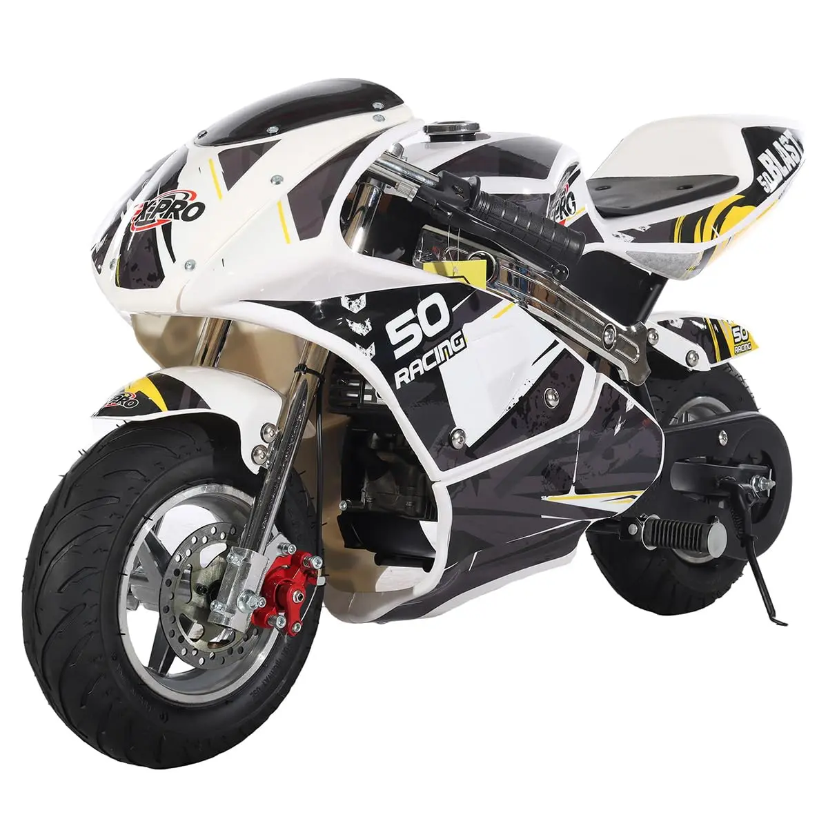 X-Pro Blast 40cc Gas Pocket Bike Mini Motorcycle Ride-On 4-Stroke Engine for Kids Padded Seat