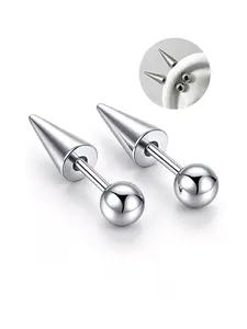 5pcs Devil Ear Elf Earrings, Titanium Steel Punk Rivet Ear Jewelry, Unisex Piercing Accessories, Unique Fashionable Body Art