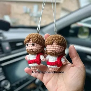 Handmade Crochet Jesus keychain / hanging