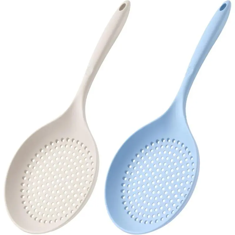 2pcs Household Food-Grade Silicone Colander Skimmer, Multi-Functional Kitchen Strainer Spoon for Skimming and Draining