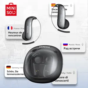 MINISO Wireless EarBuds - Bluetooth Headphones with Zero‑Gravity Titanium Ear‑Hook Design, Noise Isolation, Wireless Earbuds Headset Bluetooth 6.0, IPX5 Waterproof & Sweatproof, Ideal for Travel & Electronic Gifts for Men and Women