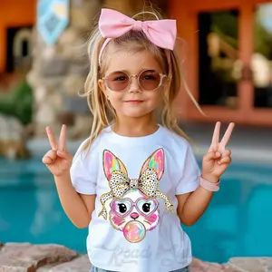 Girls Easter Shirt, Bubblegum Bunny Shirt, Coquette Easter Shirt, For Grils Outfit, Easter Day Basket Gift