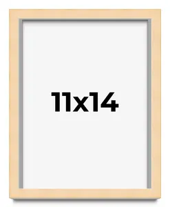 11x14 Solid Wood Picture Frame with UV-Resistant Acrylic & Acid-Free Backing, Available in 6 Finishes: Matte Black, Matte White, Metallic Bronze, Silver, Natural Wood Grain & Mahogany