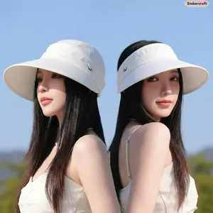 Sun Visor Hat 2 in 1 Detachable Wide Brim Sun Hat Open Top UV Protection Hat for Women Outdoor Beach Travel Summer