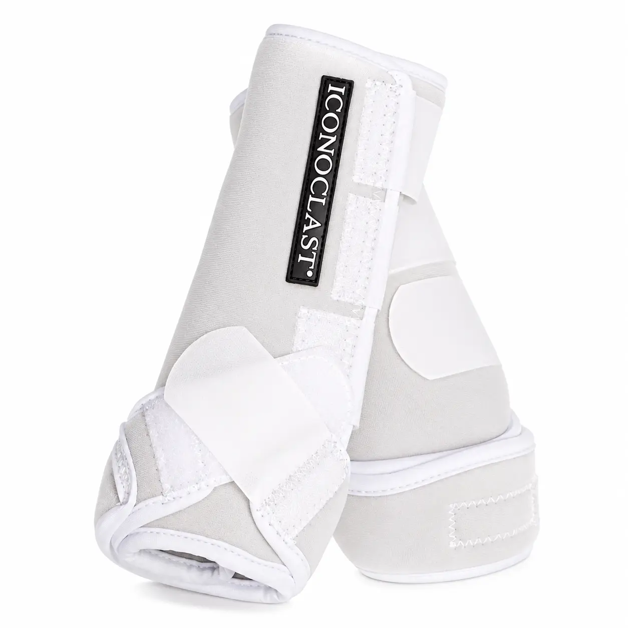 Pro Orthopedic Equestrian Hind Leg Support Boots - 360-Degree Suspensory Protection, Sesamoid Protection, White, Medium