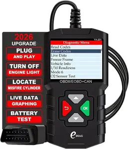 YA Obd Scanner, Full OBD Modes Check Engine Code Reader After  All OBDII/EOBD/KOBD/CAN Cars, O Sensor EVAP Systems, Battery Test,Live Data Stream,Plug & Play
