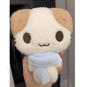 Masyumaro Fluffy Fuwa Nyanko Cat Plush Keychain Charm Keychain Anime Kawaii Women Bag Keychains Mascot Keyring Keyholder Custom