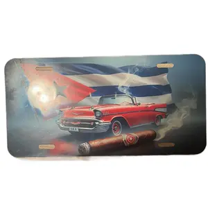 Cuba license   plate car car sticker