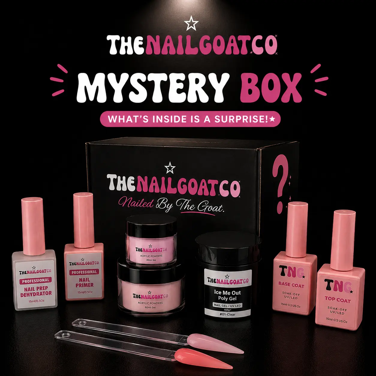 TNGXCO Acrylic, Poly Gel & Builder Gel Mystery Nail Care Kit, Ideal Gift for Nail Art Enthusiasts