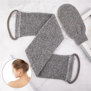 Bamboo Fiber Bath Gloves, 1 Count Exfoliating Mitts, Bathing Accessories for Home Bathroom, Bathing Supplies for Women & Men