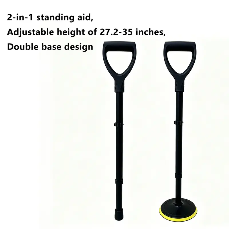 2-in-1 standing aid, adjustable height 27.2-35 inches, dual base design! Indoor/outdoor universal stand up assist, suitable for all scenarios, ergonomic D-shaped grip: comfortable grip, effortless borrowing