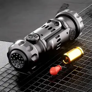 Tungsten Steel Fidget Gun Toy - Metal EDC Finger Slider with Textured Spinner, Stress Relief Gadget for Adults, Silent Clicking &amp; Gyro Rotation (Black)