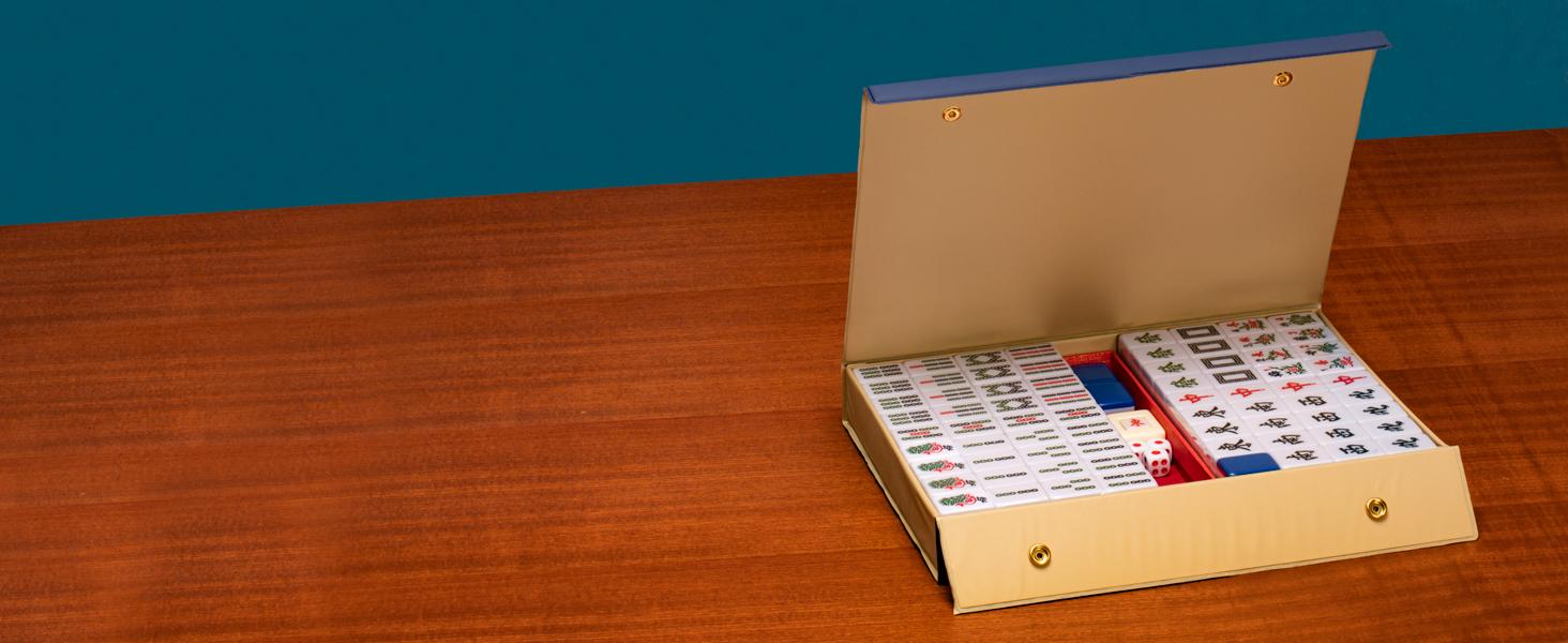 Yellow Mountain Imports "Royal Azure Chinese Mahjong Set with 146 Medium Tiles and Blue Vinyl Case - for Chinese Style Gameplay Only