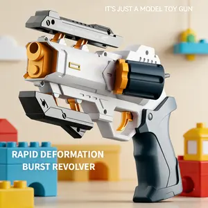 Rapid Deformation Burst Revolver With 30 EVA Soft Bullets & 20 Flat-Head EVA Bullets Handheld Pneumatic Blasting Toy Gun | Birthday gift
