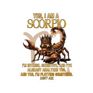 Yes I Am A Scorpio Kiss-Cut Adhesive Sticker, Die-Cut Transparent Sticker for Astrology Zodiac Scrapbooking & Stamping DIY Projects, Adhesive Stickers Stickers, Die-Cut Stickers