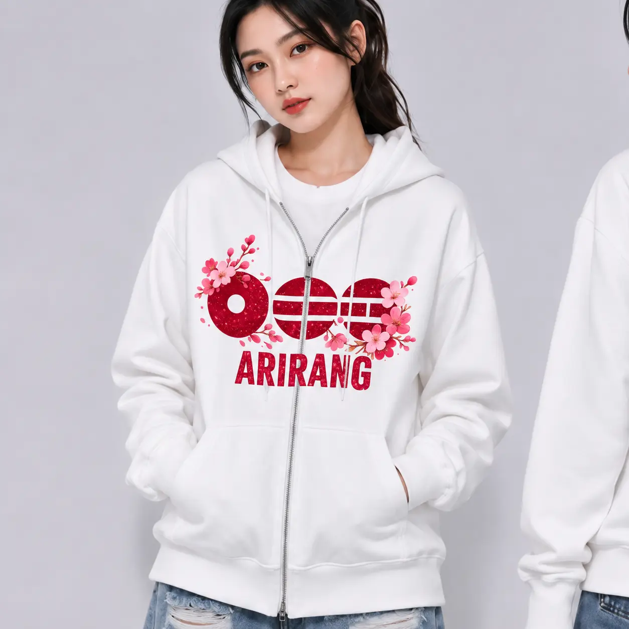 ARIRANG Kpop Hooded Zip Sweatshirt, 2026 Kpop Tour Merch, Hoodie Zip Concert Outfit, Hooded Sweatshirt With Front Pocket, Casual Daily Streetwear, Zip Hoodie, Trendy Graphic Hoodies, Hooded Top