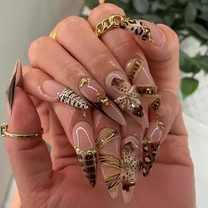 (MTO) Handcrafted Wearable Nail Art WILD BLOOM 10PCS Fashion Hand Accessories