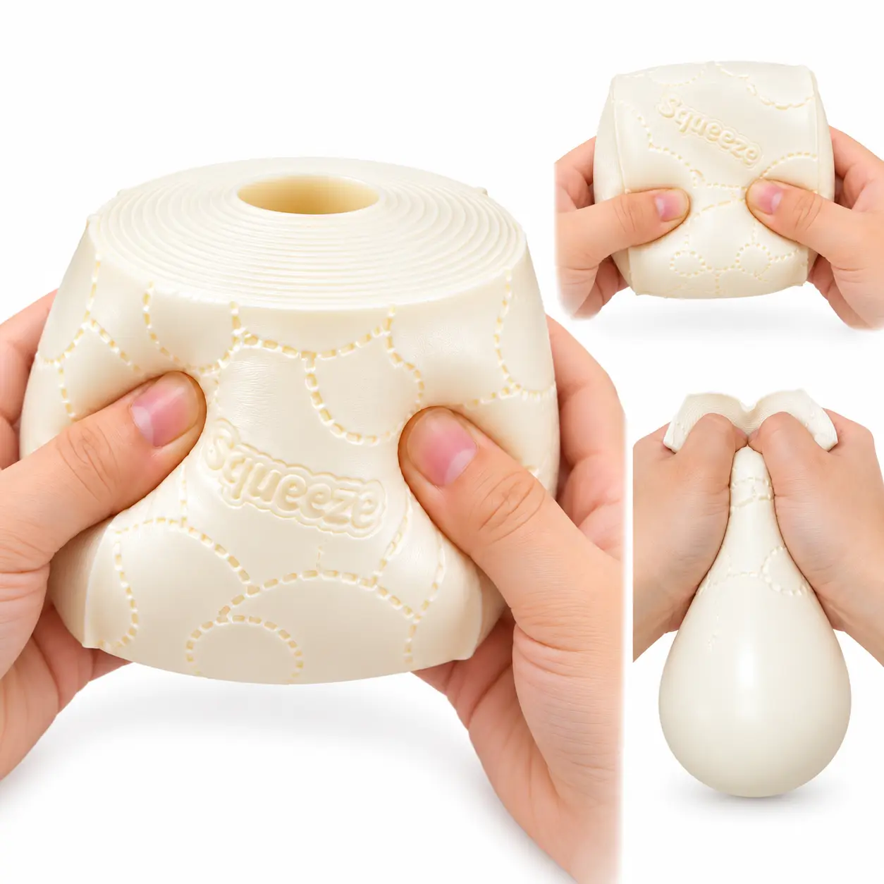 Tissue Roll Squishy Toy, Ultra Soft Shaving Cream or Crunchy Building Block Filled Squeeze Stress Ball, Realistic Toilet Paper Roll Squishies, Satisfying ASMR Sensory Fidget Toys for Stress Relief, Funny Desk Toy & Gifts